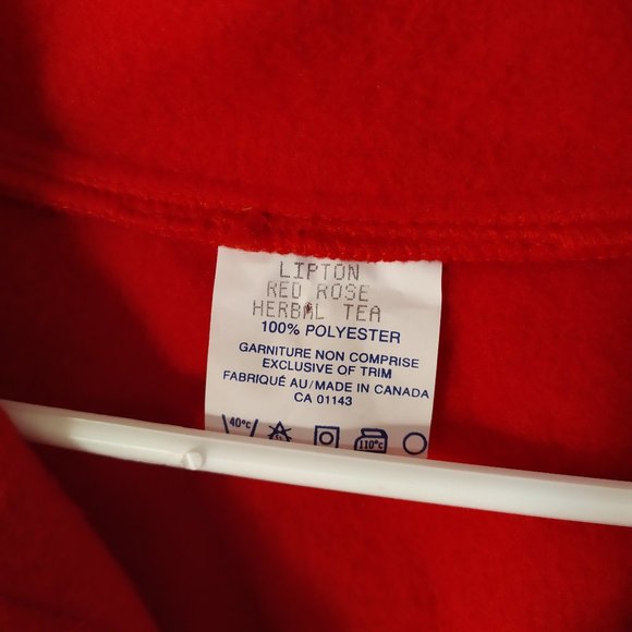 deadstock vintage synchilla-style fleece pullover Lipton Red Rose Herbal Tea - Picture 6 of 6